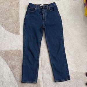 Abercrombie & Fitch Dark Blue High-Rise Ankle Straight Jeans